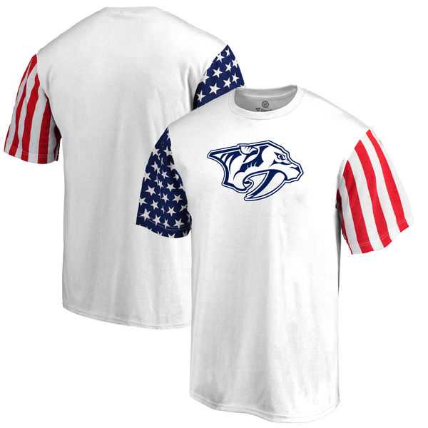 Men's Nashville Predators Fanatics Branded Stars & Stripes T-Shirt White FengYun,We sell and wholesale Men's Nashville Predators Fanatics Branded Stars & Stripes T-Shirt White FengYun on line form chian!